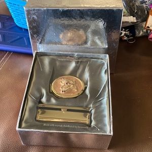 NIB Enantia compact mirror and matching lipstick case. Made with crystals by